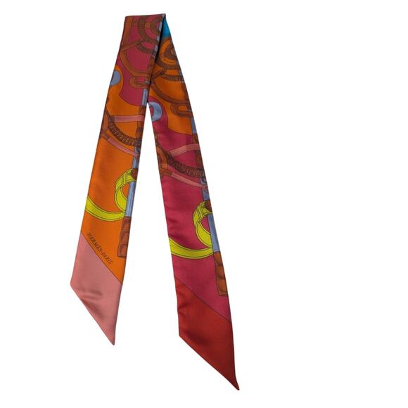 Hermes Accessories - Authentic Hermes colorful hair or purse twilly scarf with box